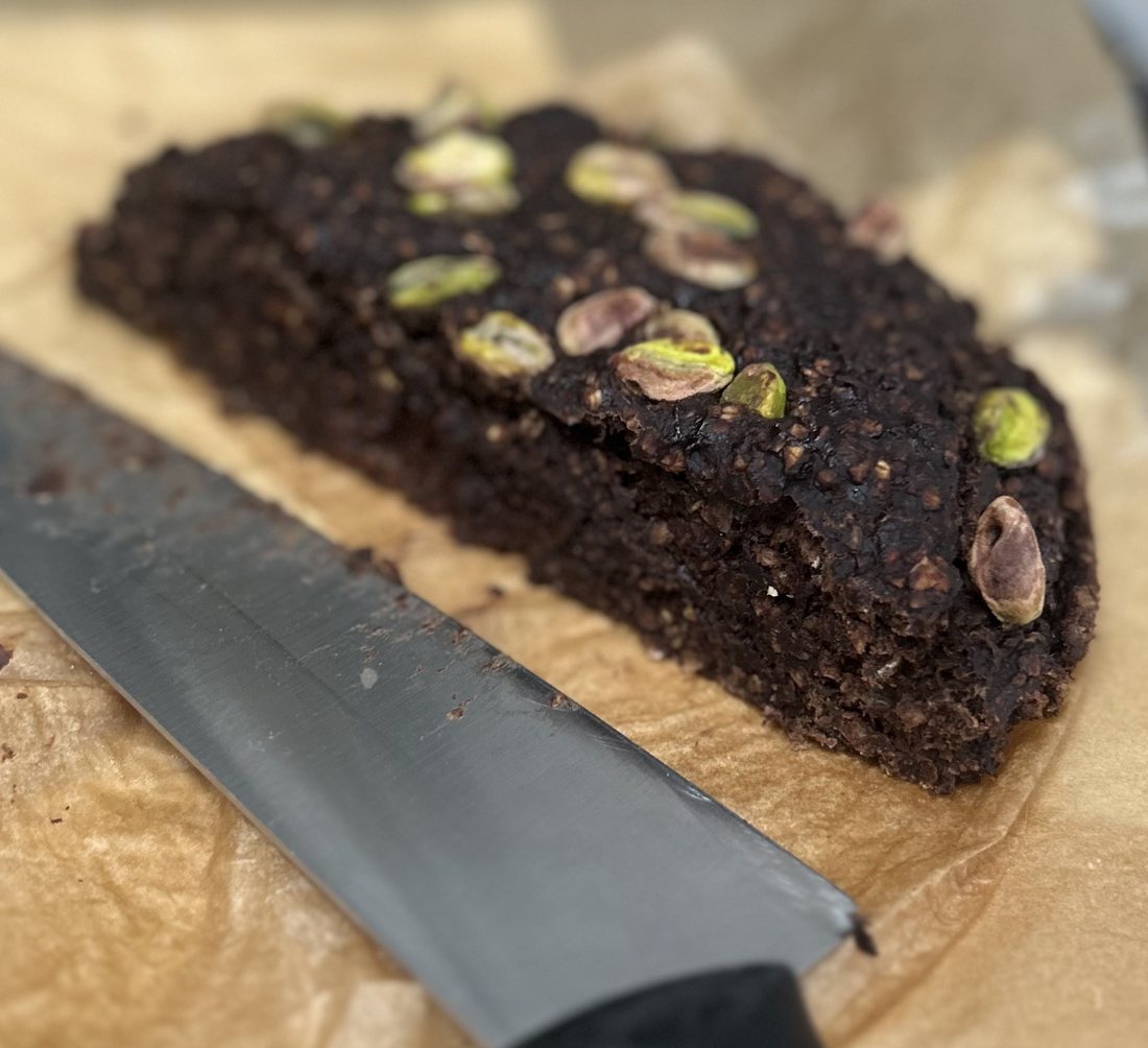 Chocoladebanaancake — foto door een mens gemaakt, recept door een mens gecontroleerd